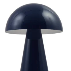 Lindby LED-ladattava pöytävalaisin Nevijo, sininen, Ø20cm, USB, himmennin