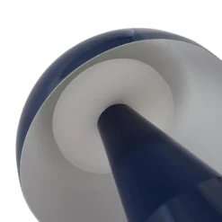 Lindby LED-ladattava pöytävalaisin Nevijo, sininen, Ø20cm, USB, himmennin