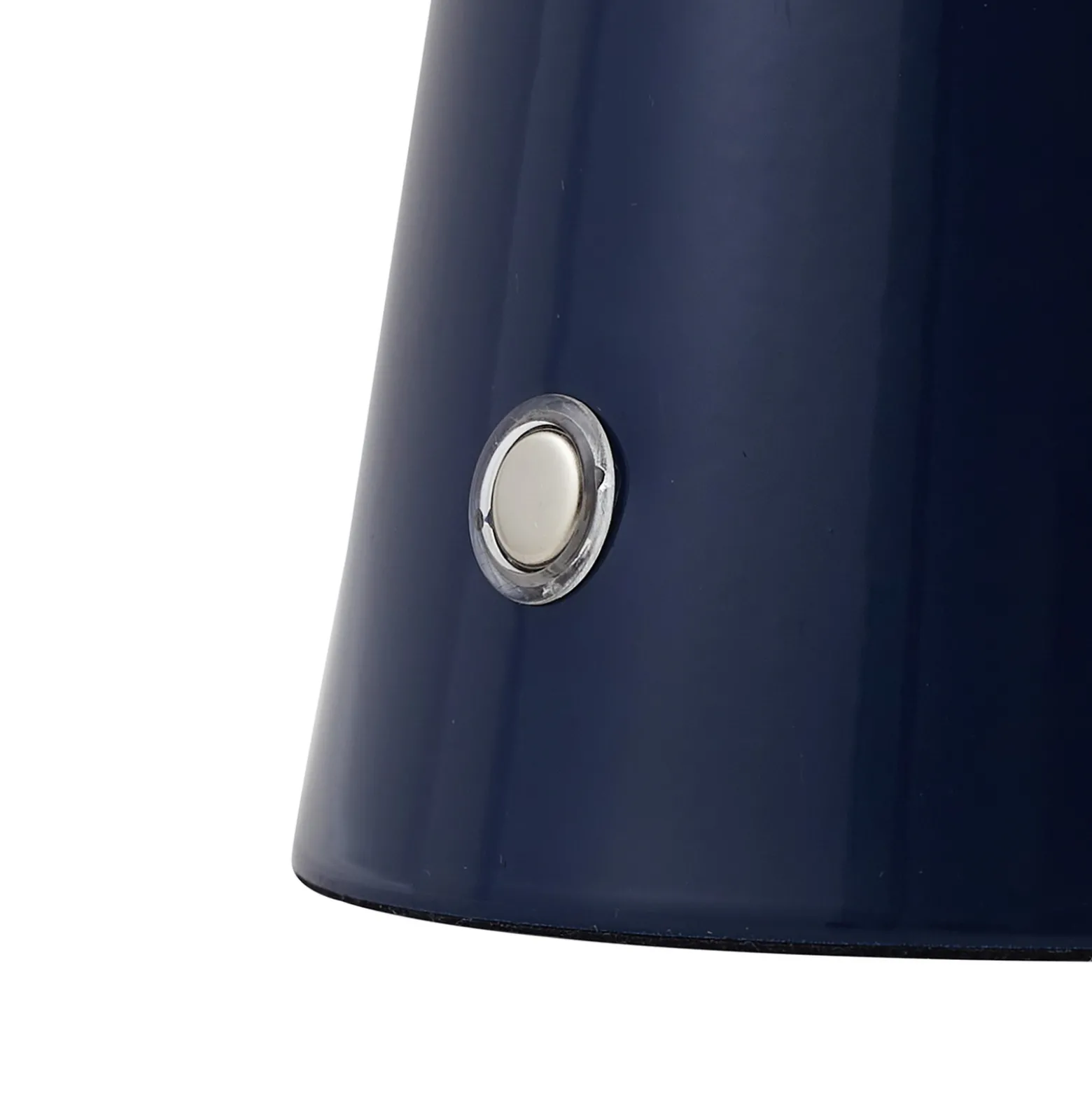 Lindby LED-ladattava pöytävalaisin Nevijo, sininen, Ø20cm, USB, himmennin