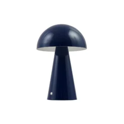 Lindby LED-ladattava pöytävalaisin Nevijo, sininen, Ø20cm, USB, himmennin