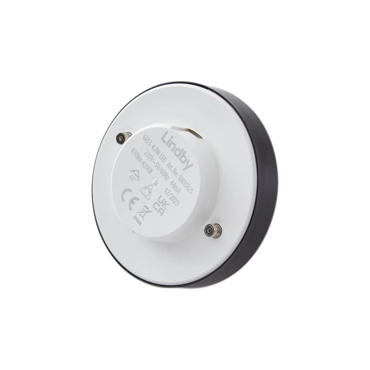Lindby LED-lamppu, GX53 4,8 W, 4 200 K, musta, Ø 7,5 cm