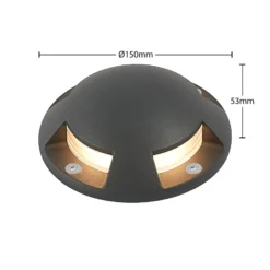 Lindby LED-lattiapistevalaisin Huban, 15 cm, 4-valo, antrasiitti