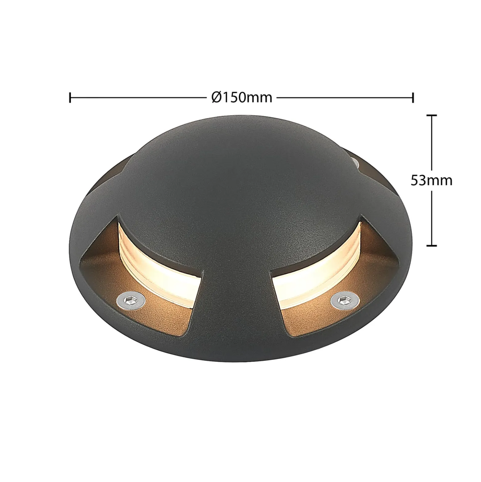 Lindby LED-lattiapistevalaisin Huban, 15 cm, 4-valo, antrasiitti