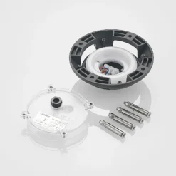Lindby LED-lattiapistevalaisin Huban, 15 cm, 4-valo, antrasiitti