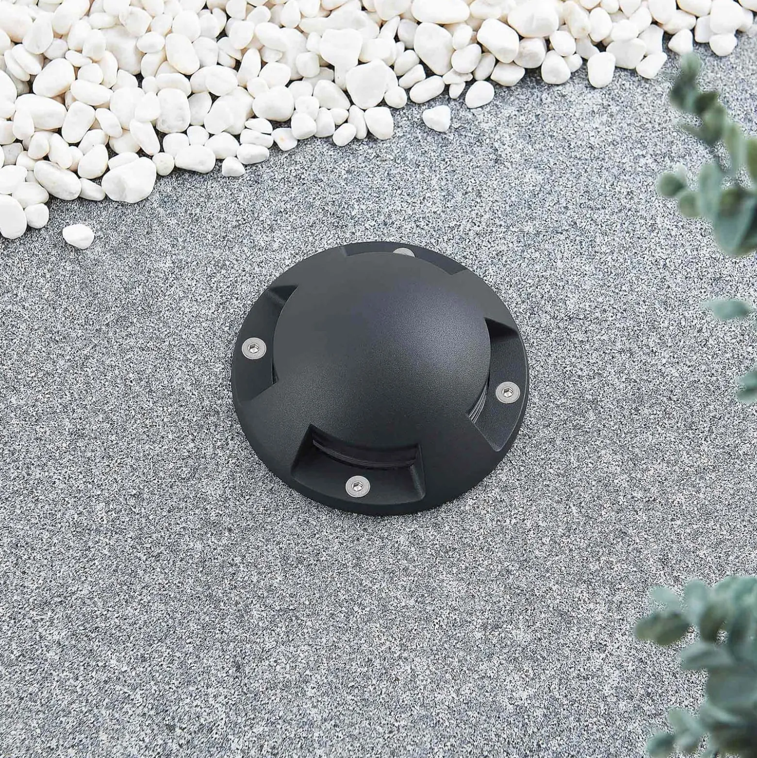 Lindby LED-lattiapistevalaisin Huban, 15 cm, 4-valo, antrasiitti