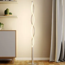 Lindby LED-lattiavalaisin Auron, nikkelin värinen, metallia, kosketushimmennin
