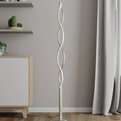 Lindby LED-lattiavalaisin Auron, nikkelin värinen, metallia, kosketushimmennin