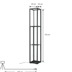 Lindby LED-lattiavalaisin Birta, hylly, 155 cm, musta, metalli