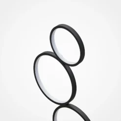 Lindby LED-lattiavalaisin Jacek, musta, metallia, 110 cm, renkaat