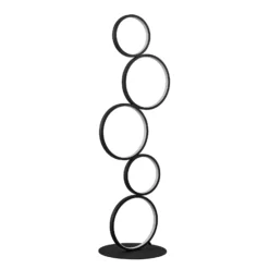 Lindby LED-lattiavalaisin Jacek, musta, metallia, 110 cm, renkaat