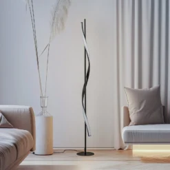 Lindby LED-lattiavalaisin Munja, musta, metallia, himmennettävä