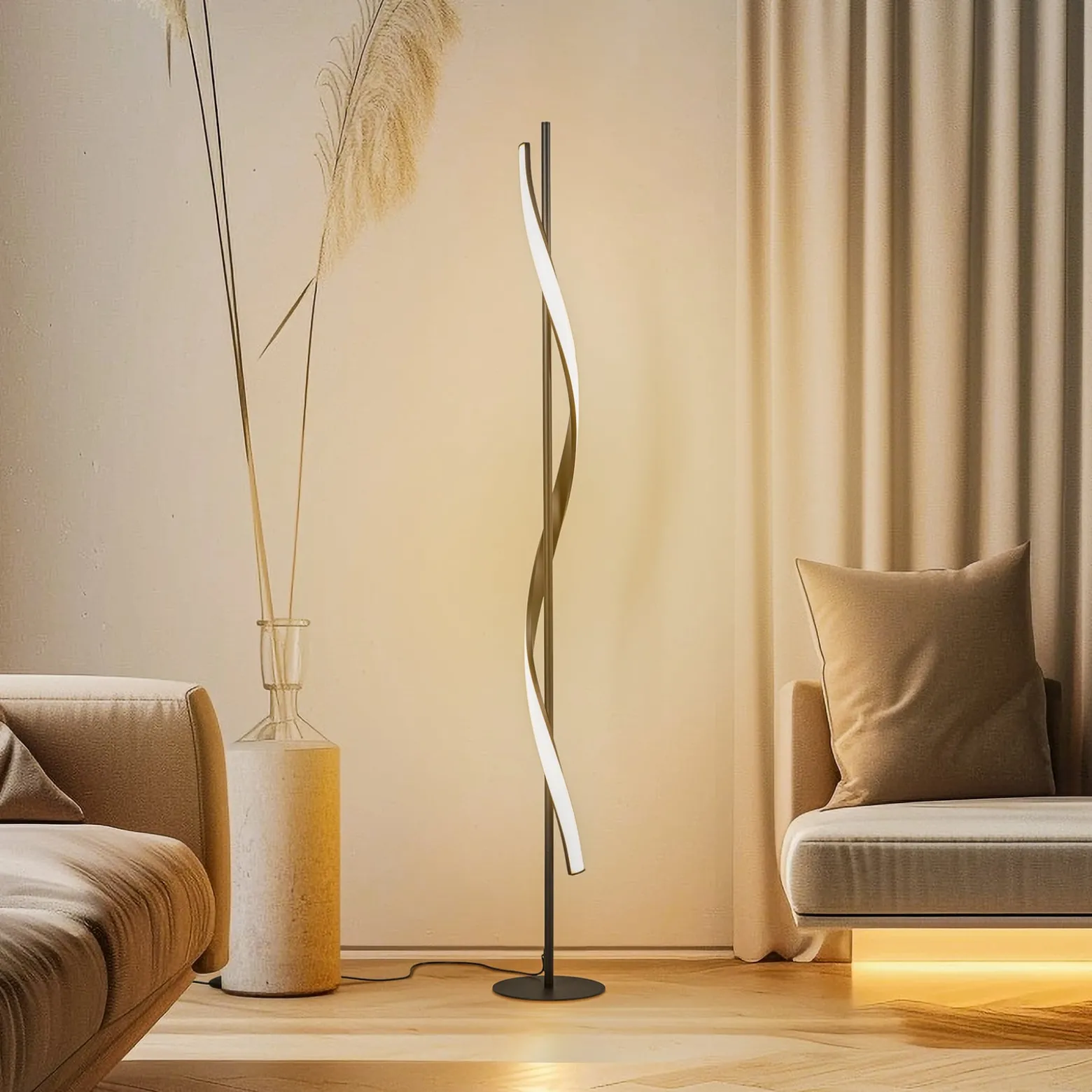 Lindby LED-lattiavalaisin Munja, musta, metallia, himmennettävä