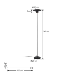 Lindby LED-lattiavalaisin Norvind, musta, metalli, 1-lamppuinen