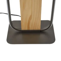 Lindby LED-lattiavalaisin Romilda, harmaa, puuta, korkeus 122 cm