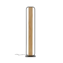 Lindby LED-lattiavalaisin Romilda, harmaa, puuta, korkeus 122 cm