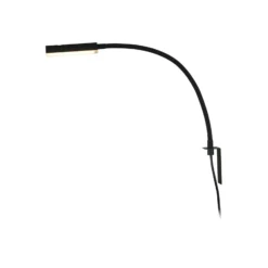 Lindby LED-lukuvalaisin Flexola, musta, kulmikas, pistotulppa