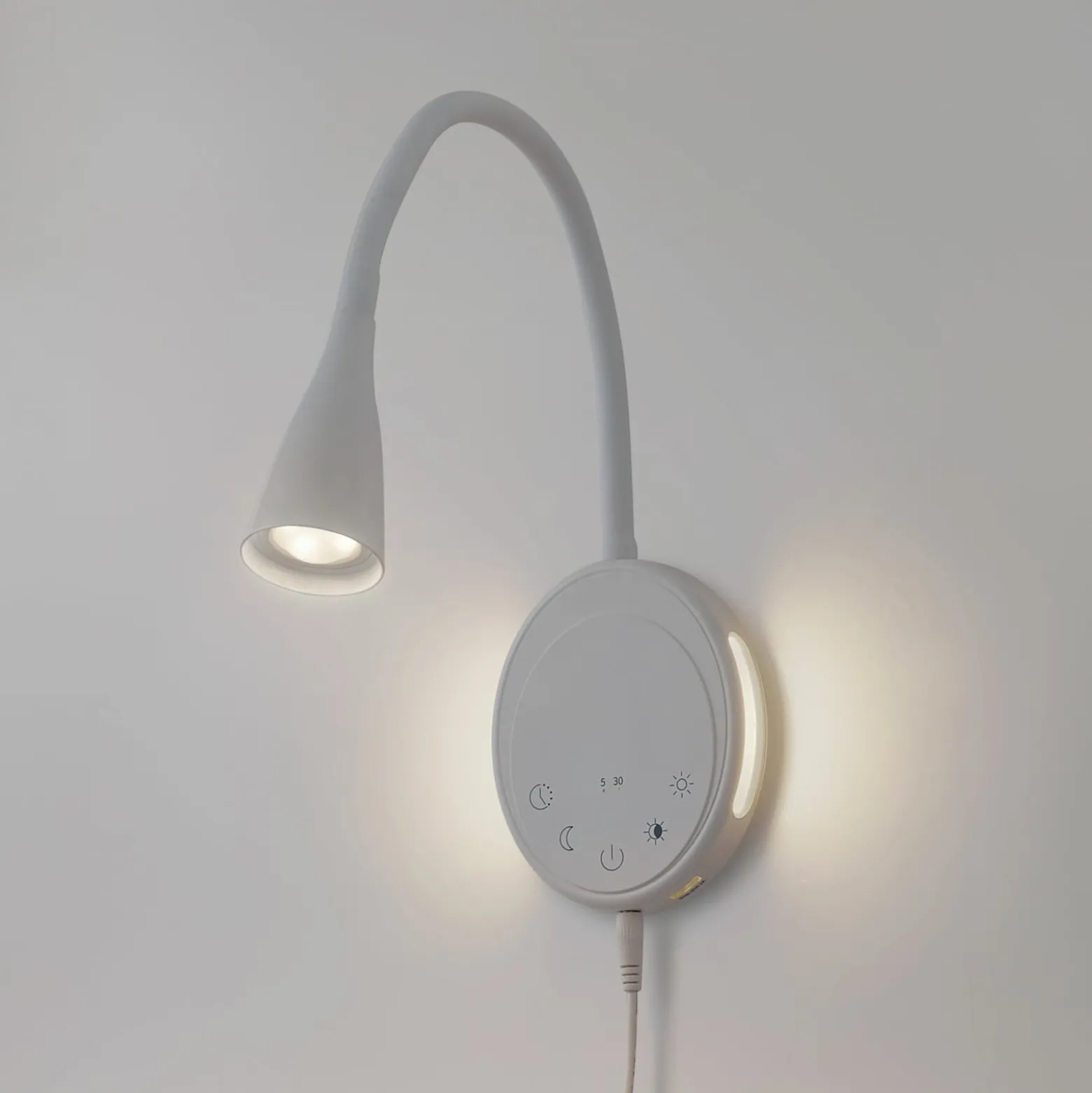 Lindby LED-lukuvalaisin Zayna, valkoinen, CCT, USB, himmennettävä, ajastin