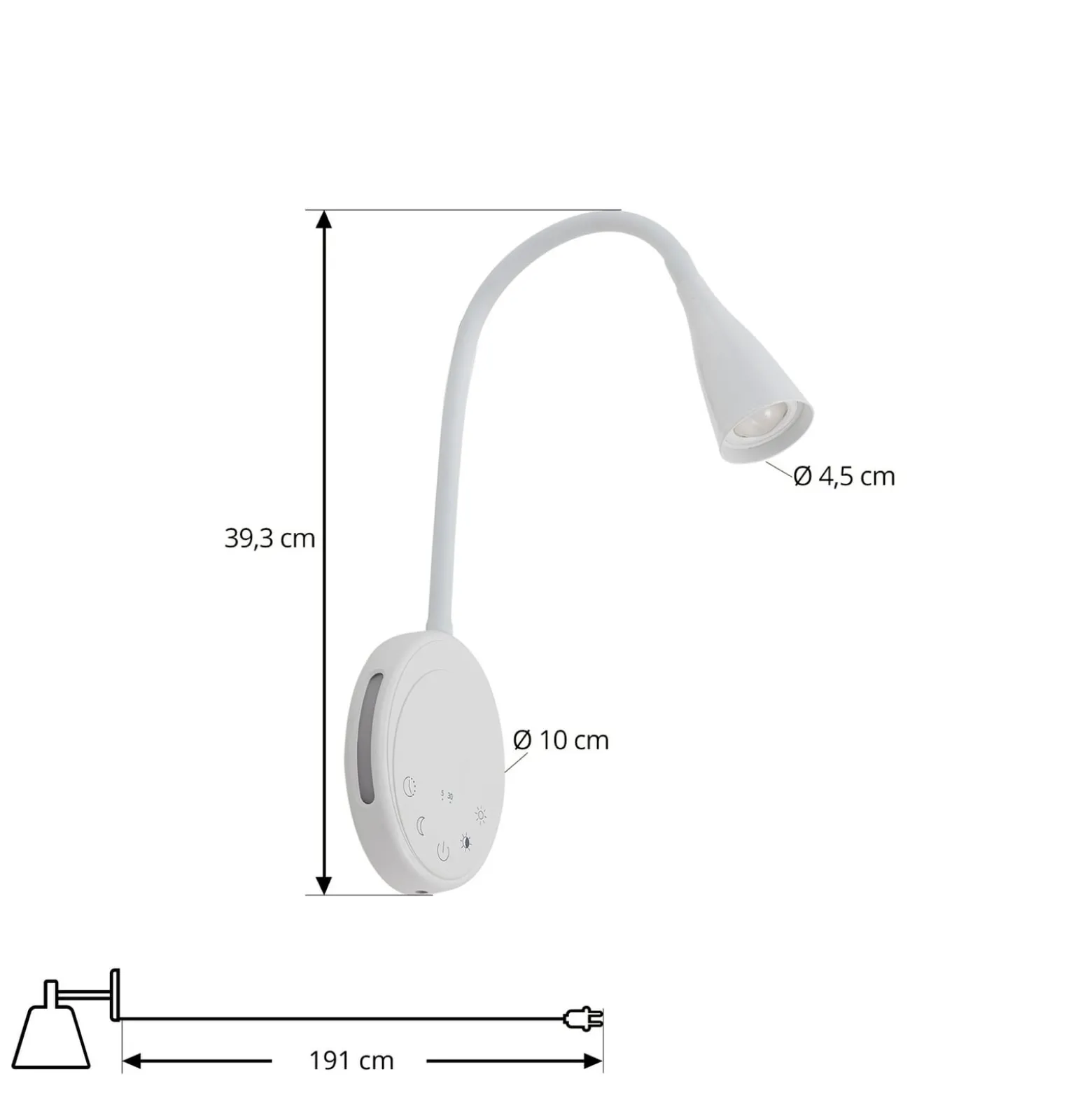 Lindby LED-lukuvalaisin Zayna, valkoinen, CCT, USB, himmennettävä, ajastin