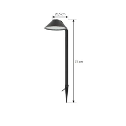 Lindby LED-maapiikkivalaisin Capelo, musta, metalli, 77 cm