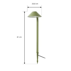 Lindby LED-maapiikkivalaisin Capelo, vaaleanvihreä, 78 cm, IP65