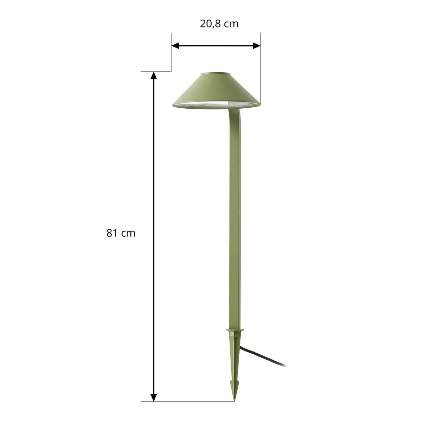 Lindby LED-maapiikkivalaisin Capelo, vaaleanvihreä, 78 cm, IP65