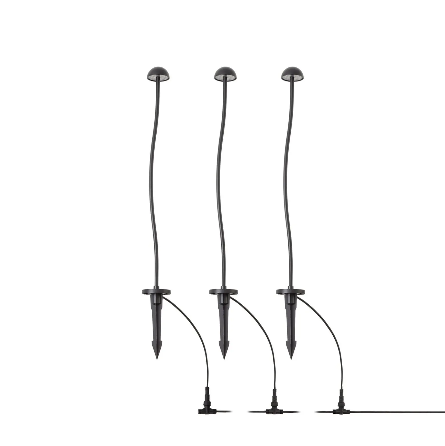 Lindby LED-maapiikkivalaisin Soremi, musta, 3 kpl:n sarja, IP44