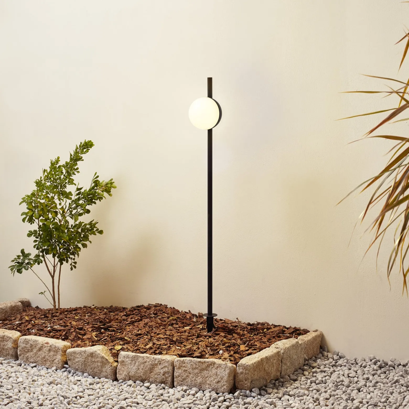 Lindby LED-maavalaisin Darleen, antrasiitti, metallia, Ø10cm