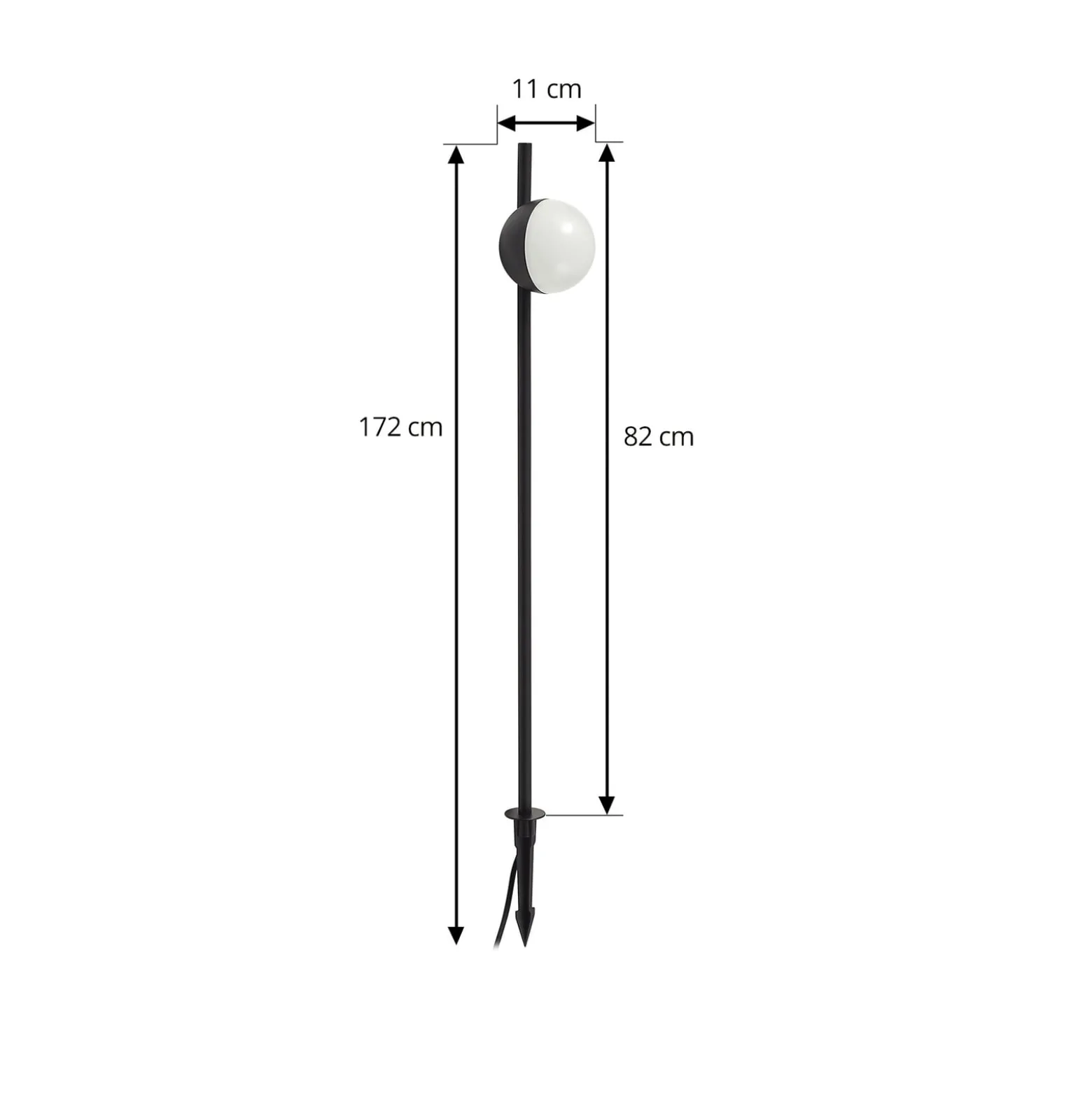 Lindby LED-maavalaisin Darleen, antrasiitti, metallia, Ø10cm