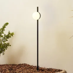 Lindby LED-maavalaisin Darleen, antrasiitti, metallia, Ø10cm