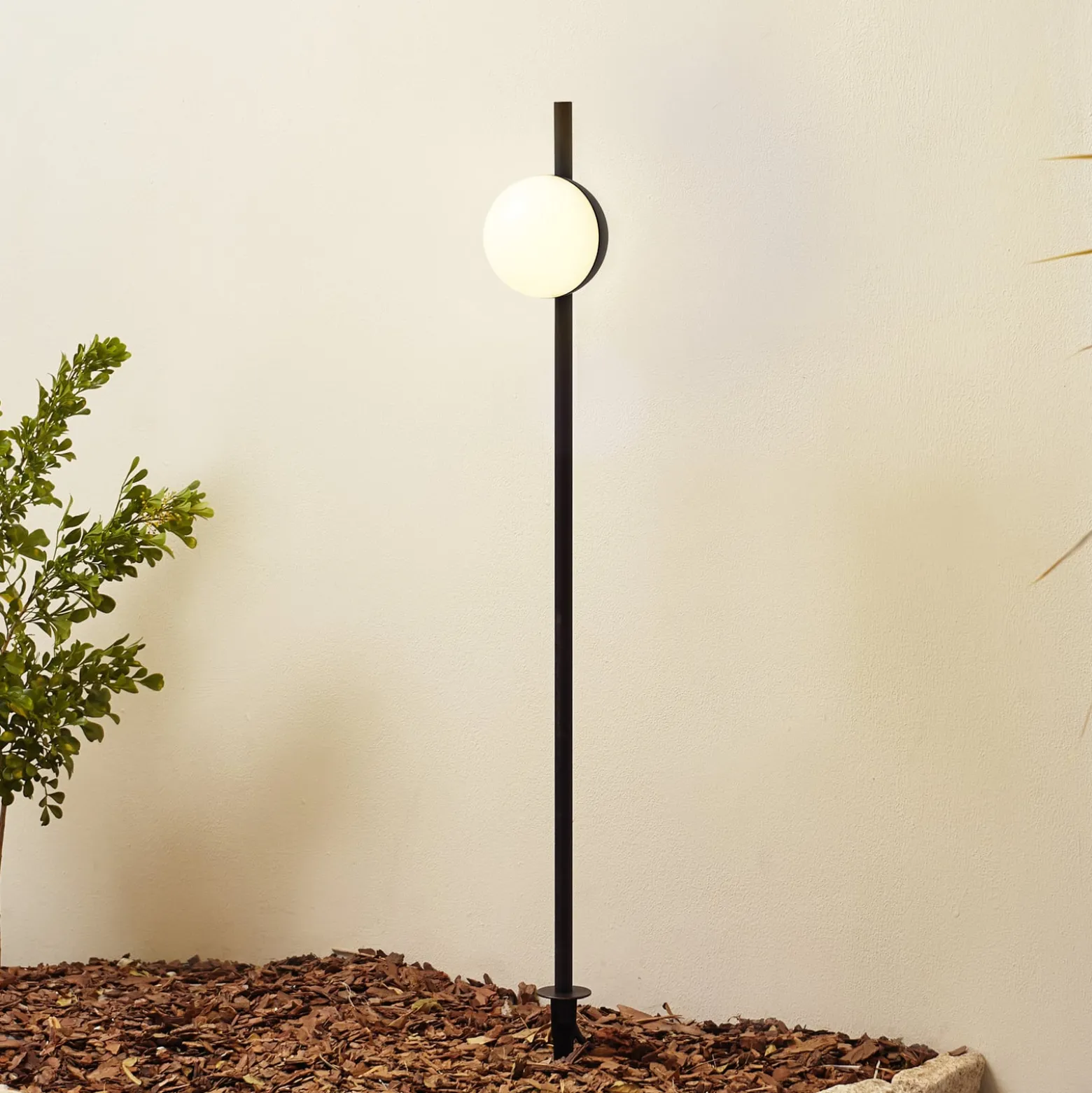 Lindby LED-maavalaisin Darleen, antrasiitti, metallia, Ø10cm