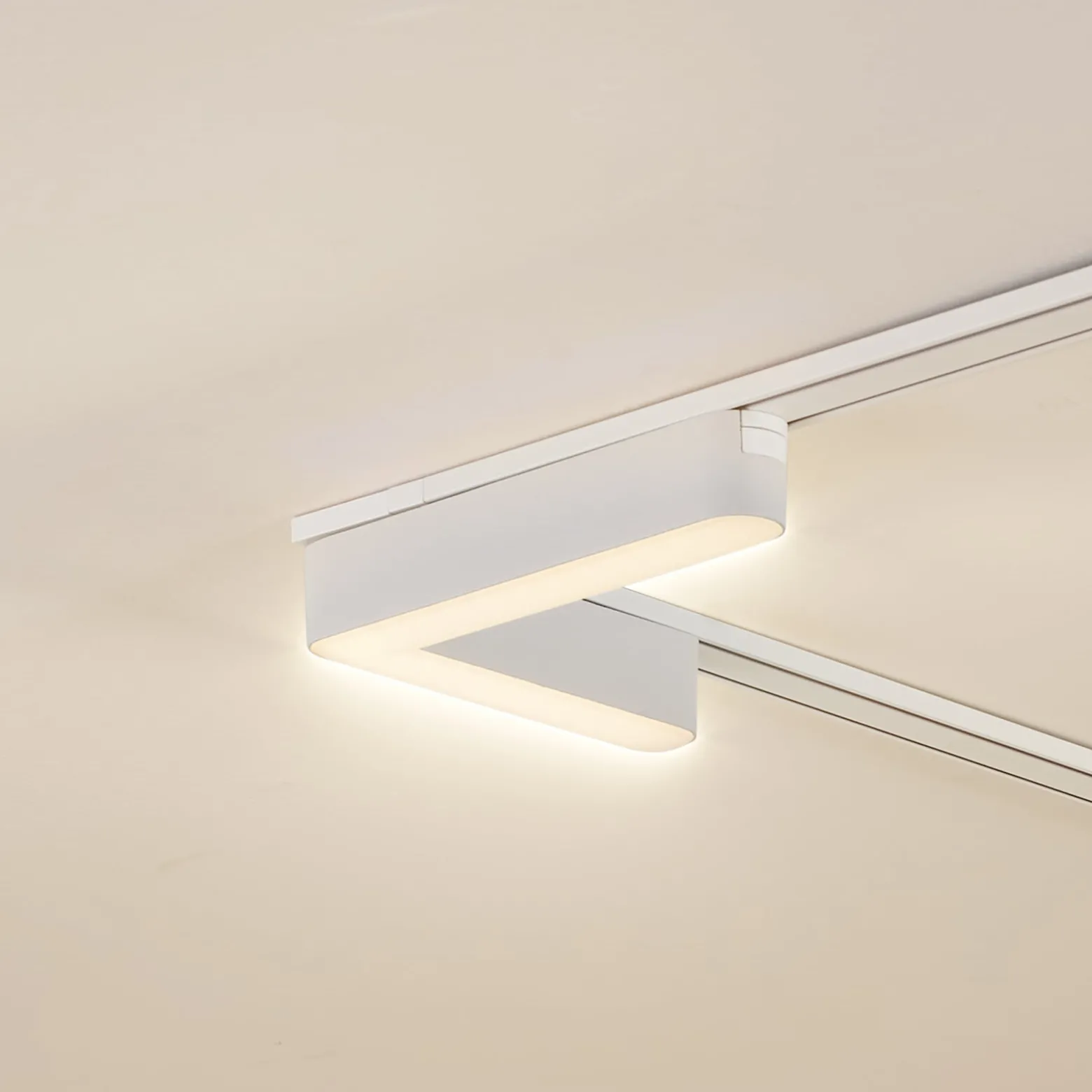 Lindby LED-nauha 48 V Lumaro,valkoinen,L-muoto,muovinen,himmennettävä