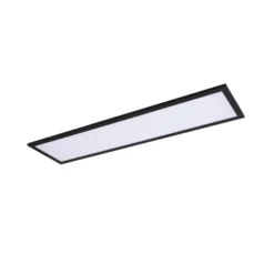Lindby LED-paneeli Enhife, musta, 80 x 20 cm, metalli, 4000K