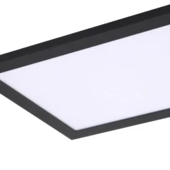 Lindby LED-paneeli Enhife, musta, 80 x 20 cm, metalli, 4000K