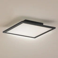 Lindby LED-paneeli Enhife, musta, 30 x 30 cm, metalli, 4 000K