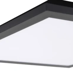 Lindby LED-paneeli Enhife, musta, 30 x 30 cm, metalli, 4 000K