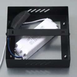 Lindby LED-paneeli Enhife, musta, 30 x 30 cm, metalli, 4 000K