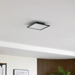 Lindby LED-paneeli Enhife, musta, 30 x 30 cm, metalli, 4 000K