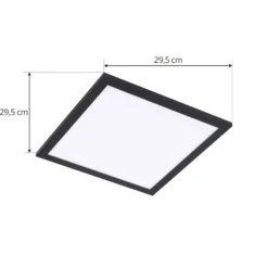 Lindby LED-paneeli Enhife, musta, 30 x 30 cm, metalli, 4 000K
