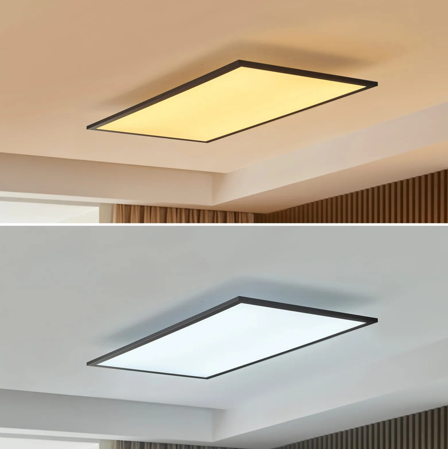 Lindby LED-paneeli Lamin, musta, 80 cm, CCT, himmennettävä, kaukosäädin
