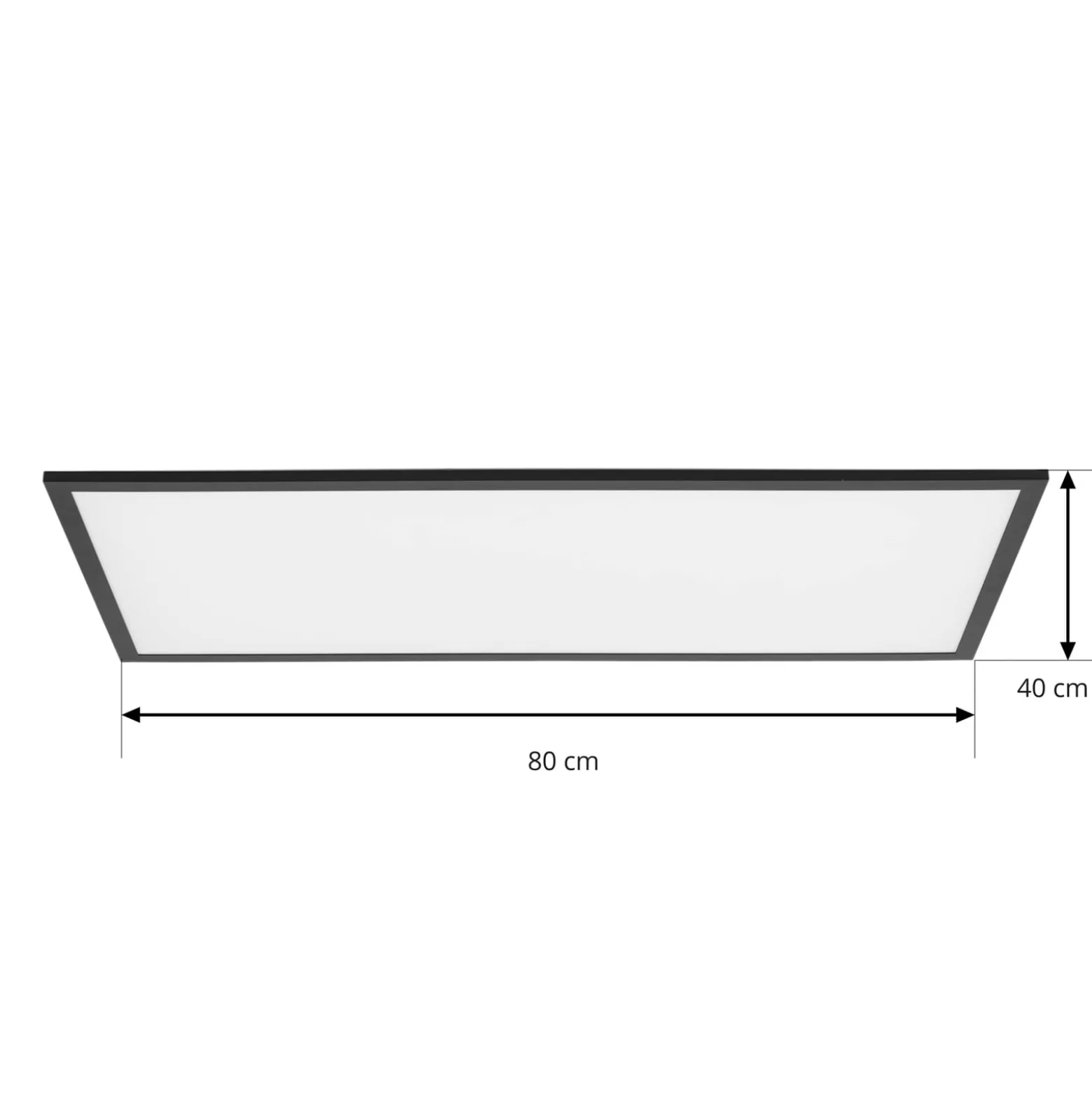 Lindby LED-paneeli Lamin, musta, 80 cm, CCT, himmennettävä, kaukosäädin