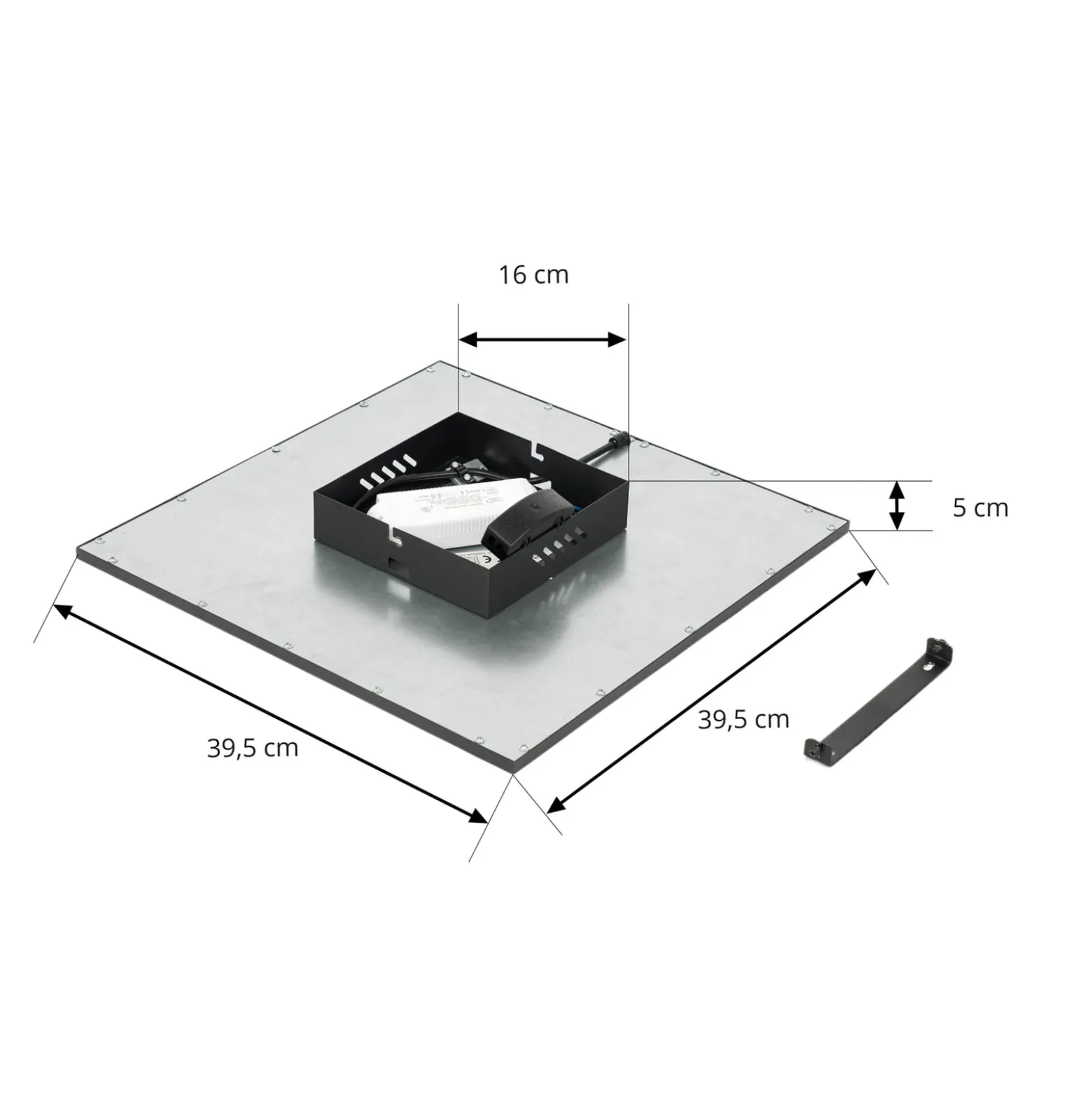 Lindby LED-paneeli Lamin, musta, 40 cm, CCT, himmennettävä, kaukosäädin