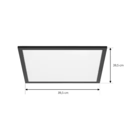 Lindby LED-paneeli Lamin, musta, 40 cm, CCT, himmennettävä, kaukosäädin