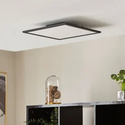 Lindby LED-paneeli Lamin, musta, 40 cm, CCT, himmennettävä, kaukosäädin