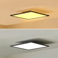 Lindby LED-paneeli Lamin, musta, 40 cm, CCT, himmennettävä, kaukosäädin