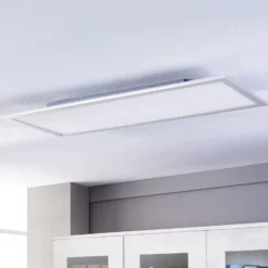 Lindby LED-paneeli Livel, 4000K, 120cm x 30cm, hopea, metallia