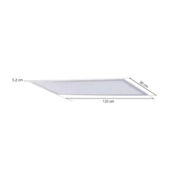 Lindby LED-paneeli Livel, 4000K, 120cm x 30cm, hopea, metallia