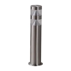 Lindby LED-pollarilamppu Lanea, 40 cm, harmaa, ruostumaton teräs, IP44