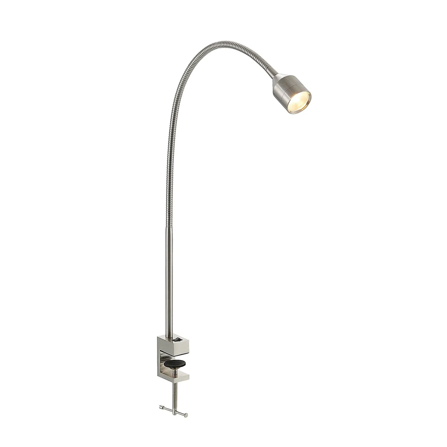 Lindby LED-puristinvalaisin Hanilo, korkeus 80 cm, nikkeliä, metallia