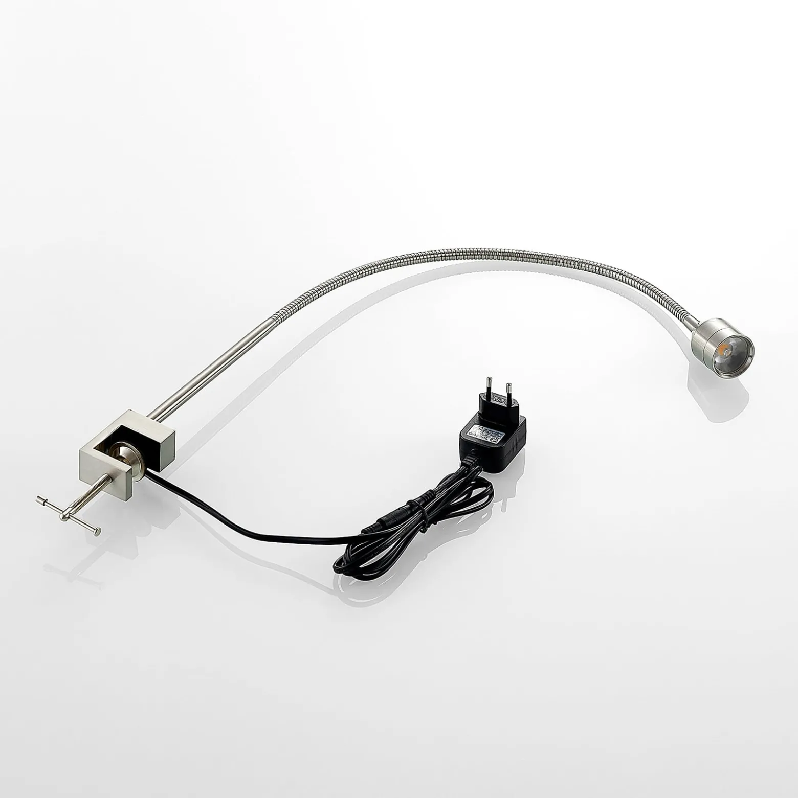 Lindby LED-puristinvalaisin Hanilo, korkeus 80 cm, nikkeliä, metallia