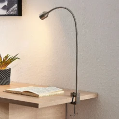 Lindby LED-puristinvalaisin Hanilo, korkeus 80 cm, nikkeliä, metallia
